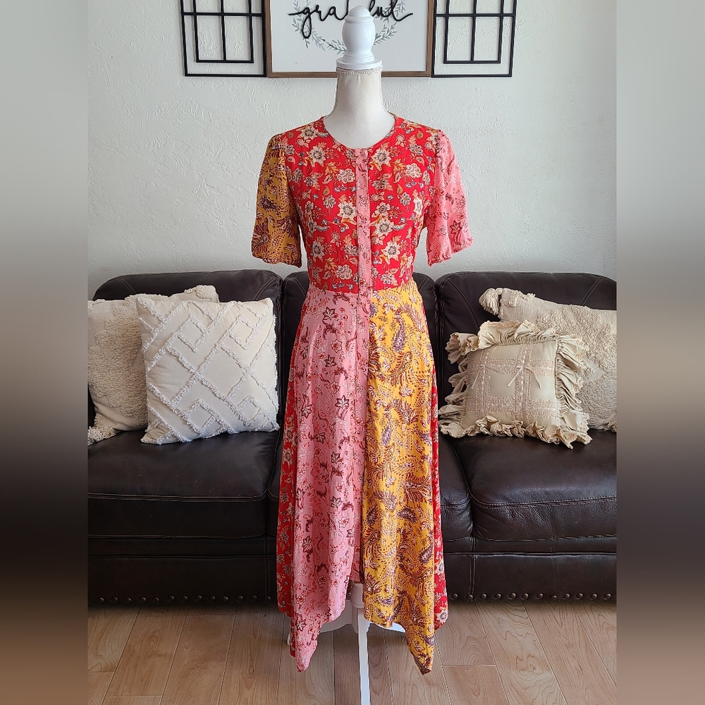 Zara Patchwork Boho Chic Asymmetrical Handkerchie… - image 4